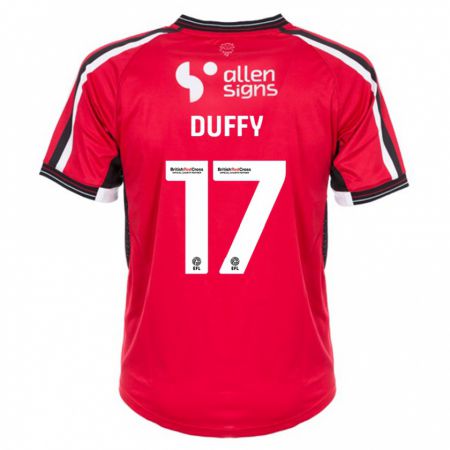 Kandiny Herren Dylan Duffy #17 Rot Heimtrikot Trikot 2023/24 T-Shirt