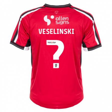 Kandiny Herren Aleksandar Veselinski #0 Rot Heimtrikot Trikot 2023/24 T-Shirt