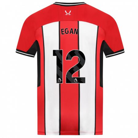 Kandiny Herren John Egan #12 Rot Heimtrikot Trikot 2023/24 T-Shirt