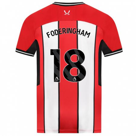 Kandiny Herren Wes Foderingham #18 Rot Heimtrikot Trikot 2023/24 T-Shirt