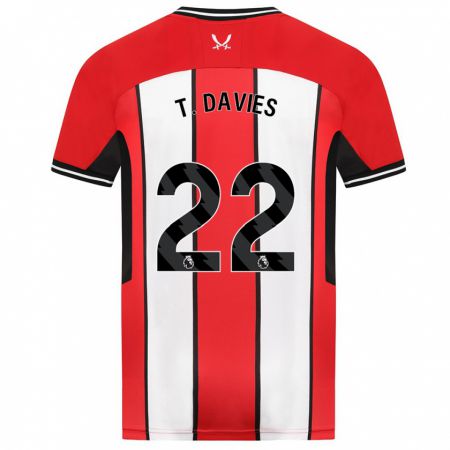 Kandiny Herren Tom Davies #22 Rot Heimtrikot Trikot 2023/24 T-Shirt