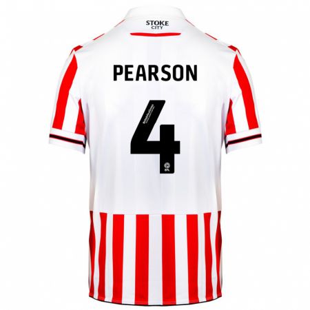 Kandiny Herren Ben Pearson #4 Rot-Weiss Heimtrikot Trikot 2023/24 T-Shirt