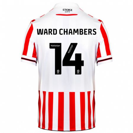 Kandiny Herren Courtnay Ward-Chambers #14 Rot-Weiss Heimtrikot Trikot 2023/24 T-Shirt