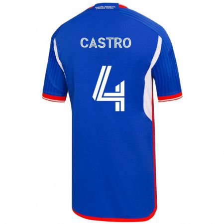 Kandiny Herren José Ignacio Castro #4 Blau Heimtrikot Trikot 2023/24 T-Shirt