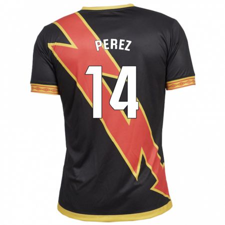Kandiny Herren Kike Pérez #14 Schwarz Auswärtstrikot Trikot 2023/24 T-Shirt