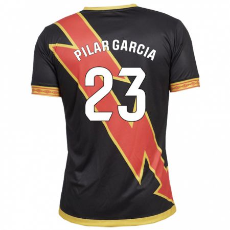 Kandiny Herren María Pilar García Villalba #23 Schwarz Auswärtstrikot Trikot 2023/24 T-Shirt