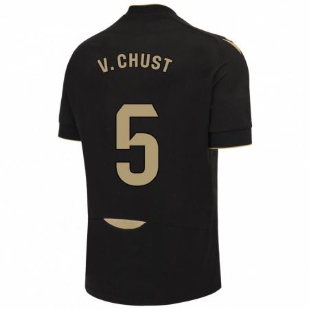 Kandiny Herren Víctor Chust #5 Schwarz Auswärtstrikot Trikot 2023/24 T-Shirt