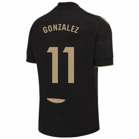 Kandiny Herren Chus González #11 Schwarz Auswärtstrikot Trikot 2023/24 T-Shirt