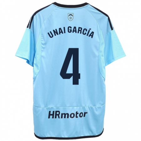 Kandiny Herren Unai García #4 Blau Auswärtstrikot Trikot 2023/24 T-Shirt