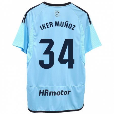 Kandiny Herren Iker Muñoz #34 Blau Auswärtstrikot Trikot 2023/24 T-Shirt