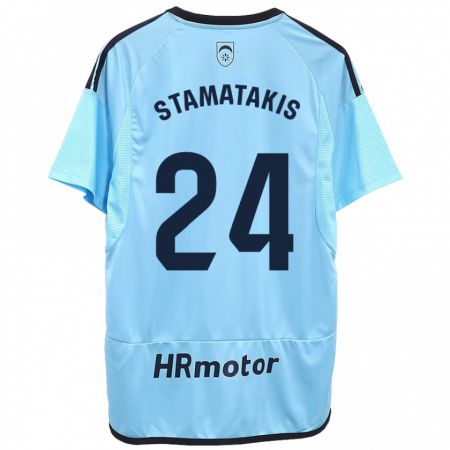 Kandiny Herren Dimitrios Stamatakis #24 Blau Auswärtstrikot Trikot 2023/24 T-Shirt