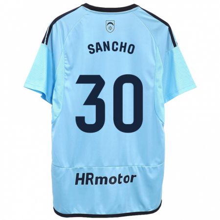 Kandiny Herren Dani Sancho #30 Blau Auswärtstrikot Trikot 2023/24 T-Shirt