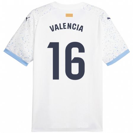 Kandiny Herren Carla Valencia #16 Weiß Auswärtstrikot Trikot 2023/24 T-Shirt