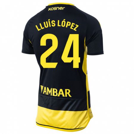 Kandiny Herren Lluís López #24 Schwarz Gelb Auswärtstrikot Trikot 2023/24 T-Shirt