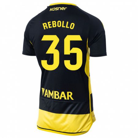 Kandiny Herren Dani Rebollo #35 Schwarz Gelb Auswärtstrikot Trikot 2023/24 T-Shirt