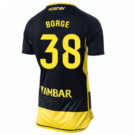 Kandiny Herren Andrés Borge #38 Schwarz Gelb Auswärtstrikot Trikot 2023/24 T-Shirt