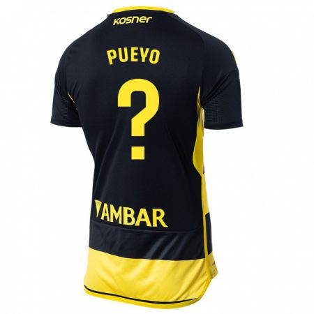 Kandiny Herren Alejandro Monserrate Pueyo #0 Schwarz Gelb Auswärtstrikot Trikot 2023/24 T-Shirt