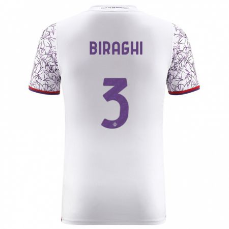 Kandiny Herren Cristiano Biraghi #3 Weiß Auswärtstrikot Trikot 2023/24 T-Shirt