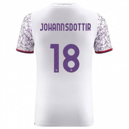 Kandiny Herren Alexandra Jóhannsdóttir #18 Weiß Auswärtstrikot Trikot 2023/24 T-Shirt