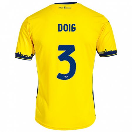 Kandiny Herren Josh Doig #3 Gelb Auswärtstrikot Trikot 2023/24 T-Shirt