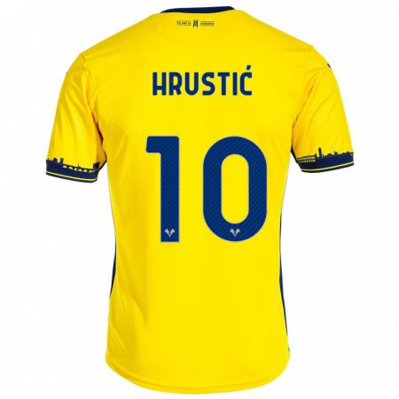 Kandiny Herren Ajdin Hrustić #10 Gelb Auswärtstrikot Trikot 2023/24 T-Shirt