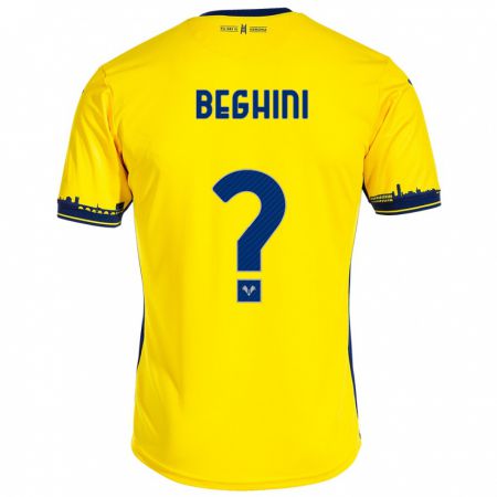 Kandiny Herren Alessandro Beghini #0 Gelb Auswärtstrikot Trikot 2023/24 T-Shirt