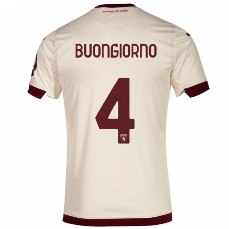 Kandiny Herren Alessandro Buongiorno #4 Sekt Auswärtstrikot Trikot 2023/24 T-Shirt