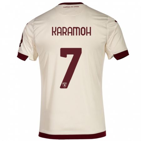 Kandiny Herren Yann Karamoh #7 Sekt Auswärtstrikot Trikot 2023/24 T-Shirt
