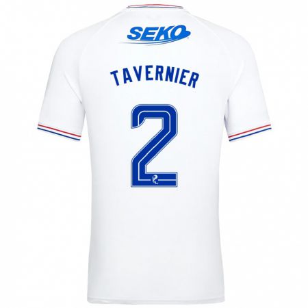 Kandiny Herren James Tavernier #2 Weiß Auswärtstrikot Trikot 2023/24 T-Shirt