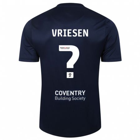Kandiny Herren Fabian Vriesen #0 Rote Marine Auswärtstrikot Trikot 2023/24 T-Shirt