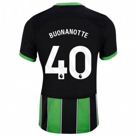 Kandiny Herren Facundo Buonanotte #40 Schwarz Grün Auswärtstrikot Trikot 2023/24 T-Shirt
