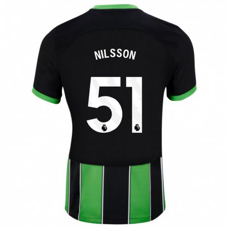 Kandiny Herren Casper Nilsson #51 Schwarz Grün Auswärtstrikot Trikot 2023/24 T-Shirt
