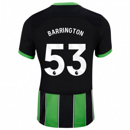 Kandiny Herren Luca Barrington #53 Schwarz Grün Auswärtstrikot Trikot 2023/24 T-Shirt