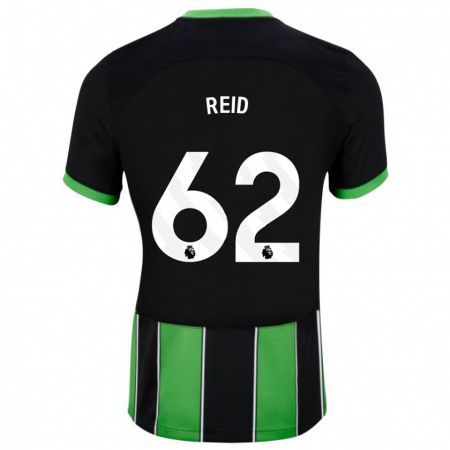 Kandiny Herren Tommy Reid #62 Schwarz Grün Auswärtstrikot Trikot 2023/24 T-Shirt