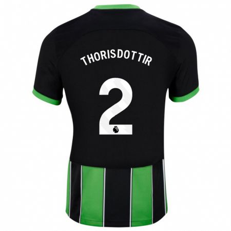 Kandiny Herren Maria Thorisdottir #2 Schwarz Grün Auswärtstrikot Trikot 2023/24 T-Shirt