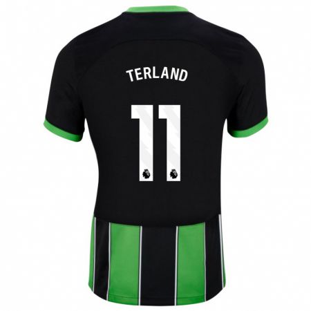 Kandiny Herren Elisabeth Terland #11 Schwarz Grün Auswärtstrikot Trikot 2023/24 T-Shirt