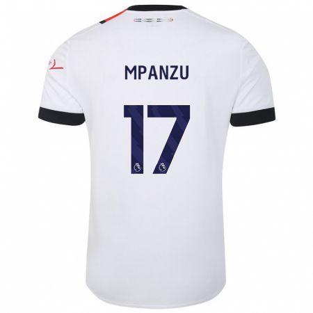 Kandiny Herren Pelly Ruddock Mpanzu #17 Weiß Auswärtstrikot Trikot 2023/24 T-Shirt