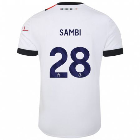 Kandiny Herren Albert Sambi Lokonga #28 Weiß Auswärtstrikot Trikot 2023/24 T-Shirt
