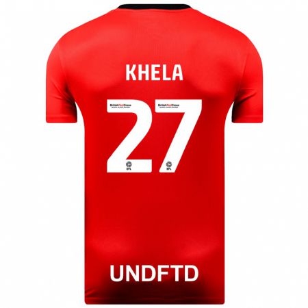 Kandiny Herren Brandon Khela #27 Rot Auswärtstrikot Trikot 2023/24 T-Shirt