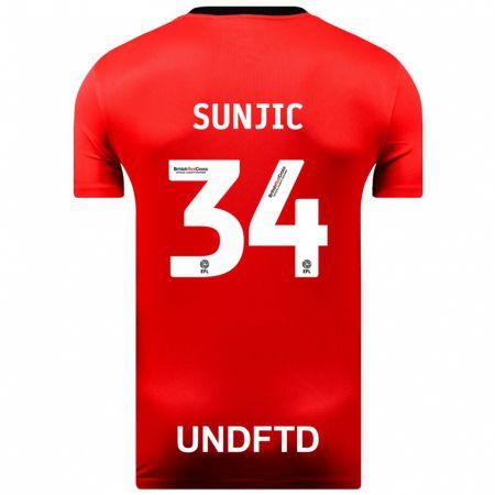 Kandiny Herren Ivan Sunjic #34 Rot Auswärtstrikot Trikot 2023/24 T-Shirt
