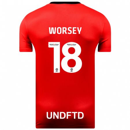 Kandiny Herren Louanne Worsey #18 Rot Auswärtstrikot Trikot 2023/24 T-Shirt