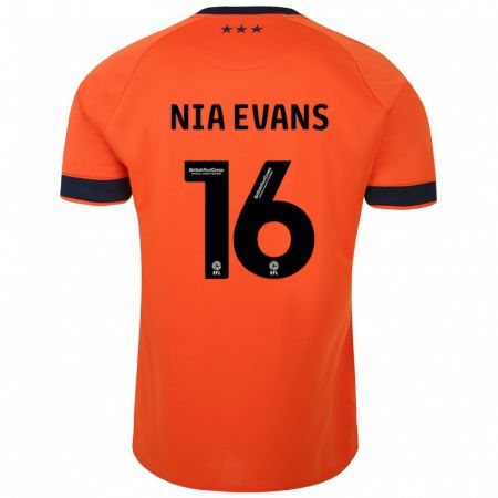 Kandiny Herren Nia Evans #16 Orangefarben Auswärtstrikot Trikot 2023/24 T-Shirt