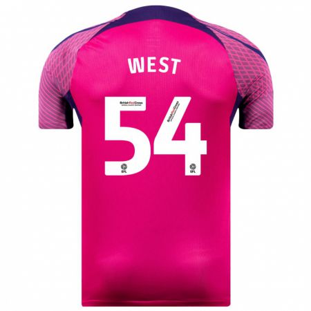 Kandiny Herren Ella West #54 Lila Auswärtstrikot Trikot 2023/24 T-Shirt