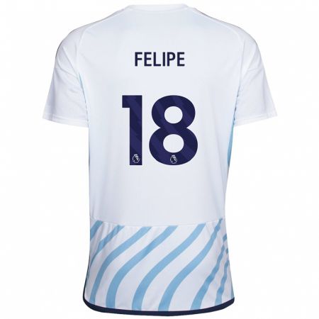 Kandiny Herren Felipe #18 Weiß Blau Auswärtstrikot Trikot 2023/24 T-Shirt