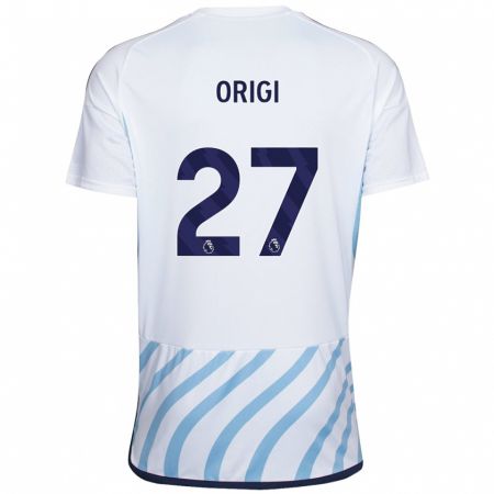 Kandiny Herren Divock Origi #27 Weiß Blau Auswärtstrikot Trikot 2023/24 T-Shirt