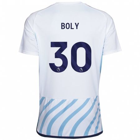 Kandiny Herren Willy Boly #30 Weiß Blau Auswärtstrikot Trikot 2023/24 T-Shirt