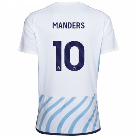 Kandiny Herren Holly Manders #10 Weiß Blau Auswärtstrikot Trikot 2023/24 T-Shirt