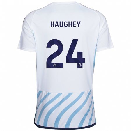 Kandiny Herren Ella Haughey #24 Weiß Blau Auswärtstrikot Trikot 2023/24 T-Shirt