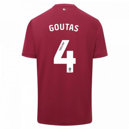 Kandiny Herren Dimitrios Goutas #4 Rot Auswärtstrikot Trikot 2023/24 T-Shirt