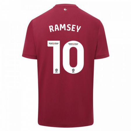 Kandiny Herren Aaron Ramsey #10 Rot Auswärtstrikot Trikot 2023/24 T-Shirt